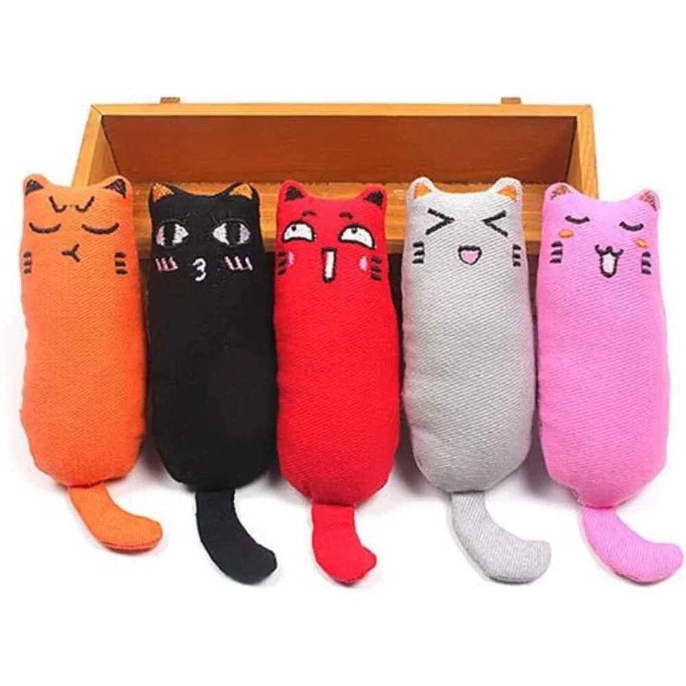 5Pcs Bite Resistant Catnip Toy for Cats,Catnip Filled Cartoon Mice Cat